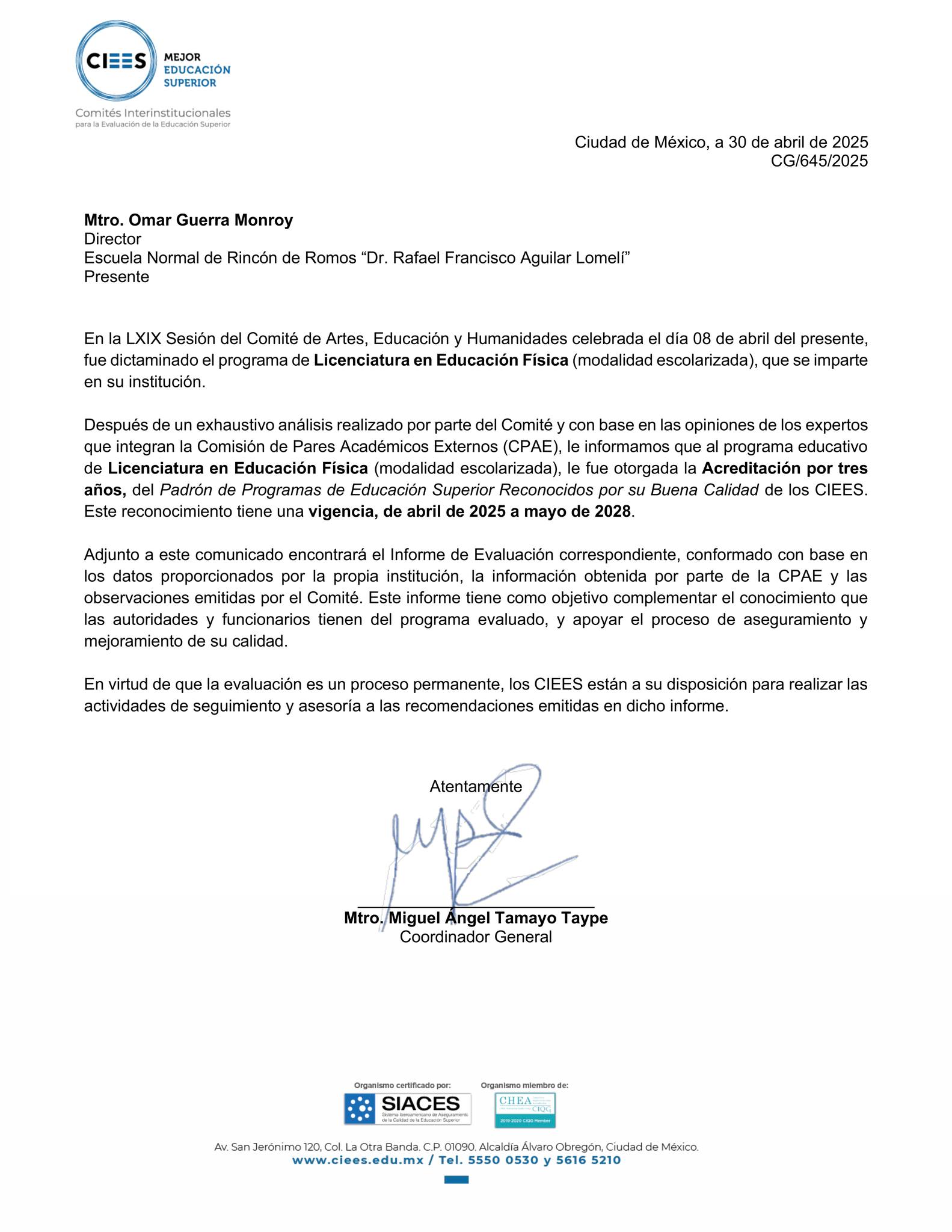 La ENRR se posiciona como una Institución acreditada La ENRR se posiciona como una Institución acreditada